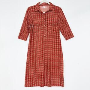 Jude Connally Sloane Jude Cloth Point Collar 3/4 Sleeve Shirt Dress Women Small